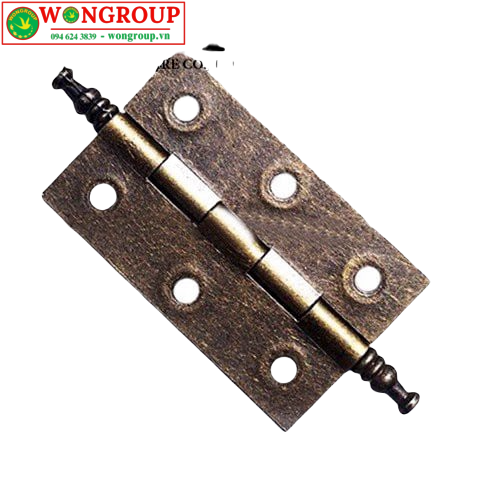 BẢN LỀ LÁ XI ĐỒNG GIẢ CỔ DÀI 63MM, HAI ĐẦU TIỆN TRÒN