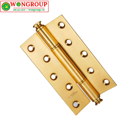 Bản lề cửa 125mm dày 3mm, vàng thau mờ