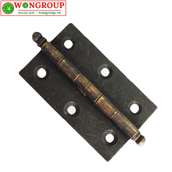 Bản lề lá xi đồng giả cổ dài 63mm, hai đầu tiện