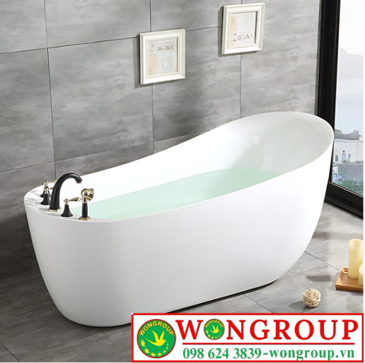 Bồn tắm ngâm đặt sàn nhựa acrylic dáng cá Heo WonGroup NV-1508NT (không kèm vòi)