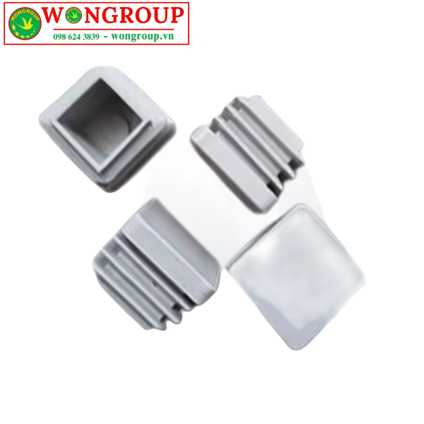 Chân nhựa vuông 12mm (đế 14x1mm) trắng xám