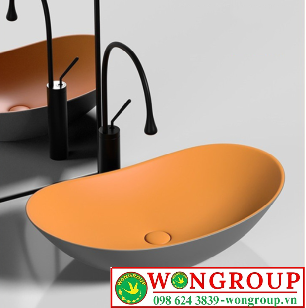 Chậu Lavabo Đặt Bàn Oval Thuyền Cam Nâu WonGroup NV-414CN