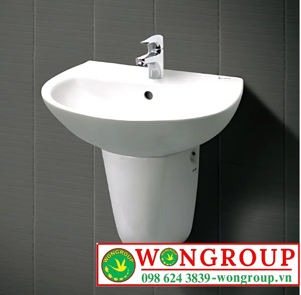 Chậu lavabo treo tường sứ trắng WonGroup NV-404A