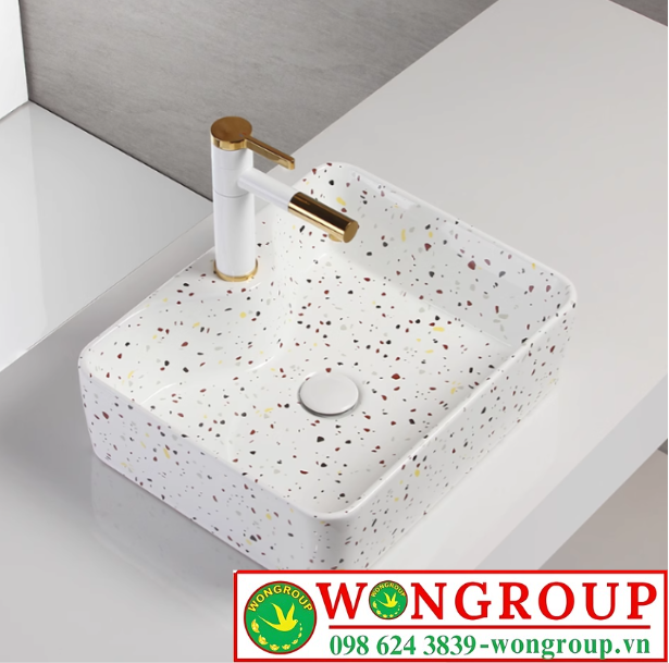 Lavabo Đặt Bàn Hình Chữ Nhật Ngũ Sắc WonGroup NV-403NS