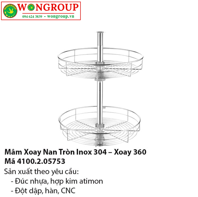 Mâm Xoay Tròn 360° Inox 304