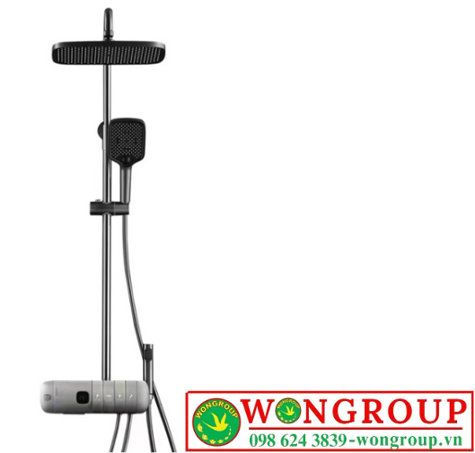 Sen Cây Tắm Nóng Lạnh Phím Bấm Mạ PVD Màu Xám Ghi Hiển Thị Nhiệt Độ LED NV-827