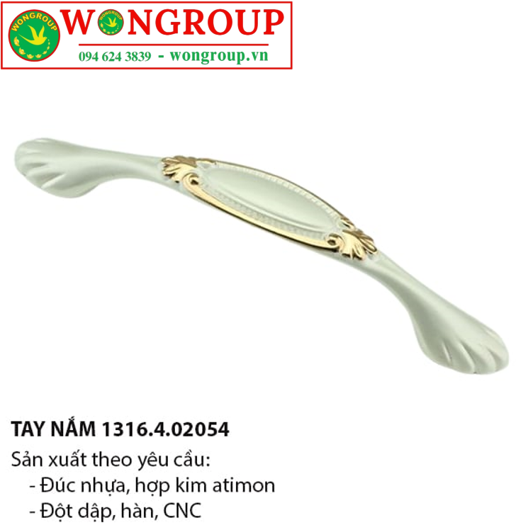 Tay nắm cửa tủ hoa văn dài 128mm