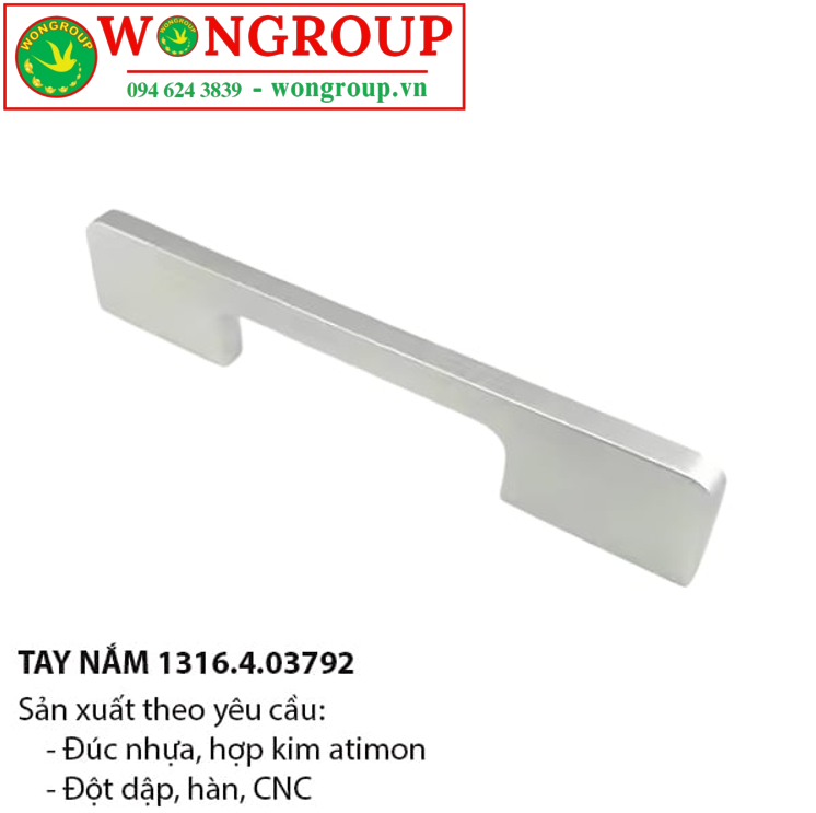 Tay nắm tủ cao cấp màu crom mờ