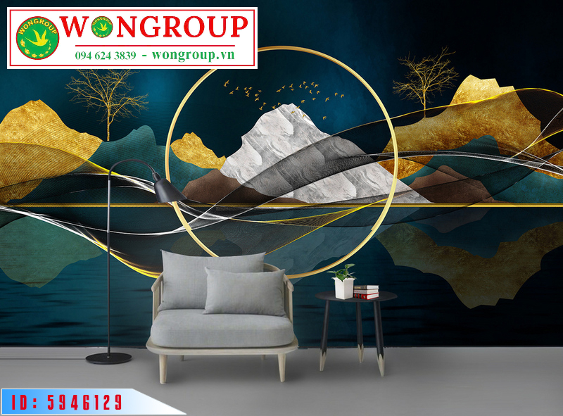 Tranh Trừu Tượng Ánh Sáng Hiện Đại Vòng Tròn 3D