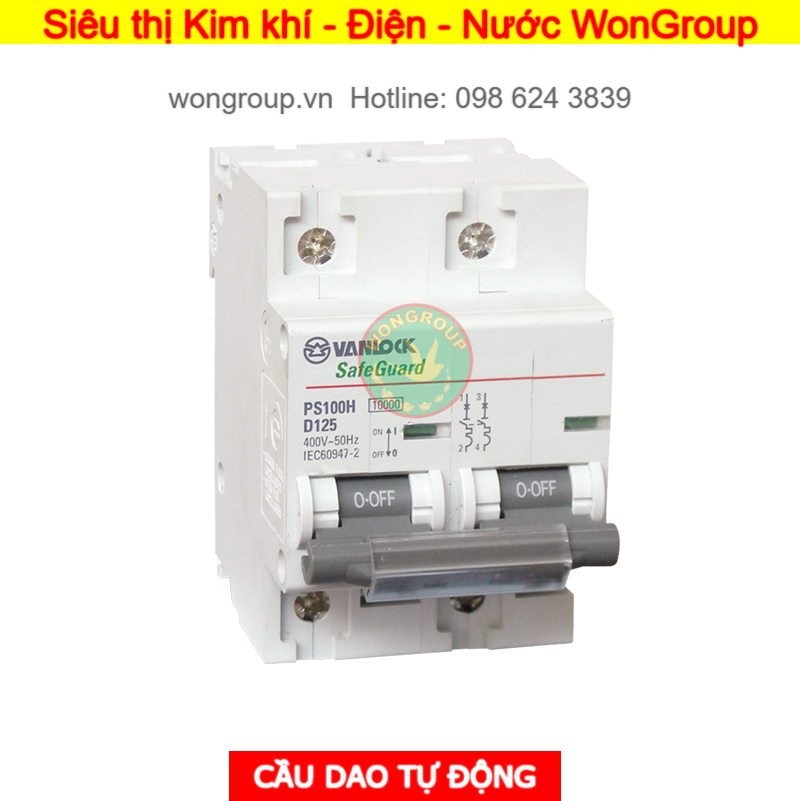 Cầu dao tự động MCB PS100H - 2 Cực