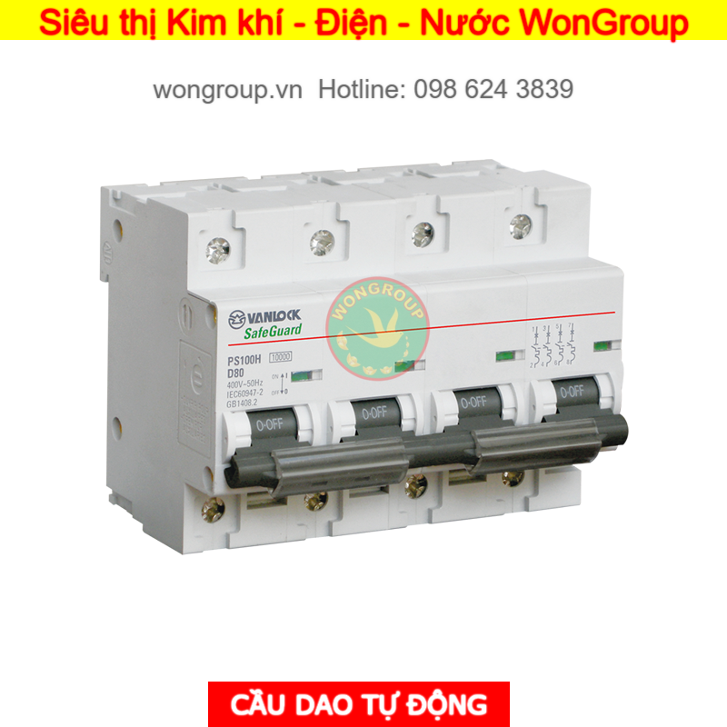 Cầu dao tự động MCB PS100H - 4 Cực