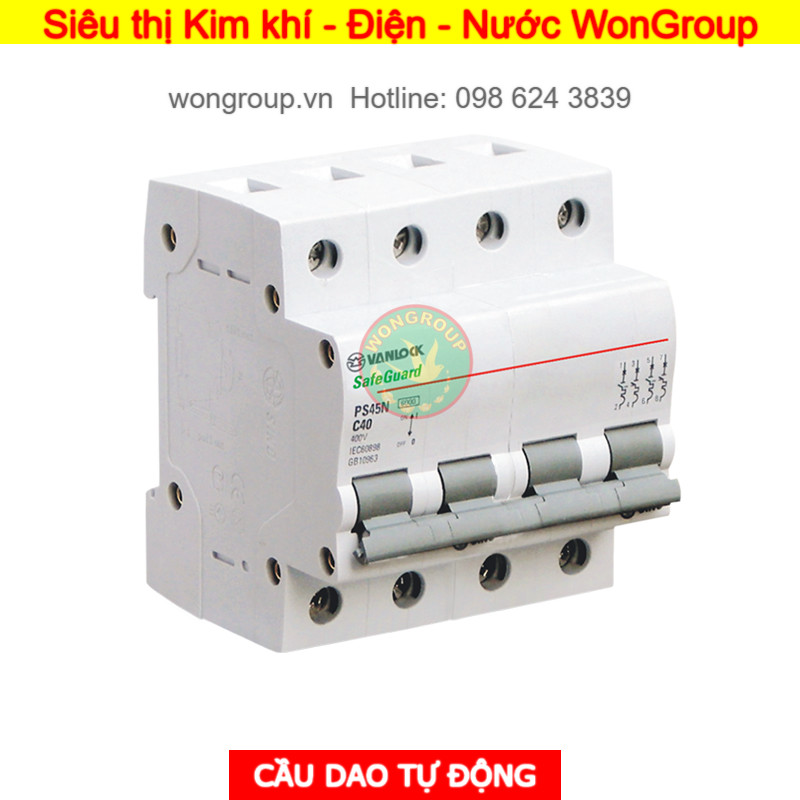 Cầu dao tự động MCB PS45N - 4 Cực