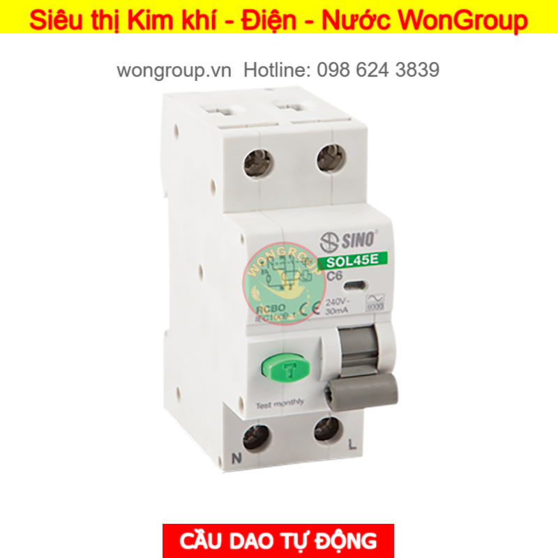 Cầu dao tổ hợp chống dòng rò và ngắt quá tải - RCBO SOL45E Sê-Ri