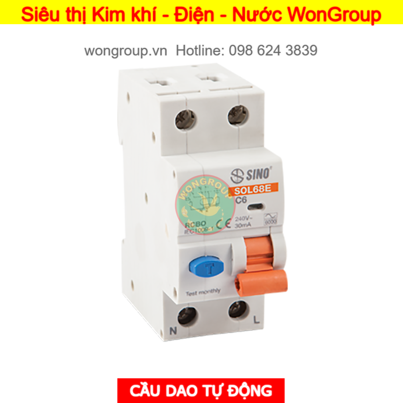 Cầu dao tổ hợp chống dòng rò và ngắt quá tải - RCBO SOL68E Sê-Ri