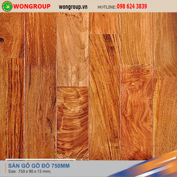 Sàn gỗ Gõ đỏ 750mm