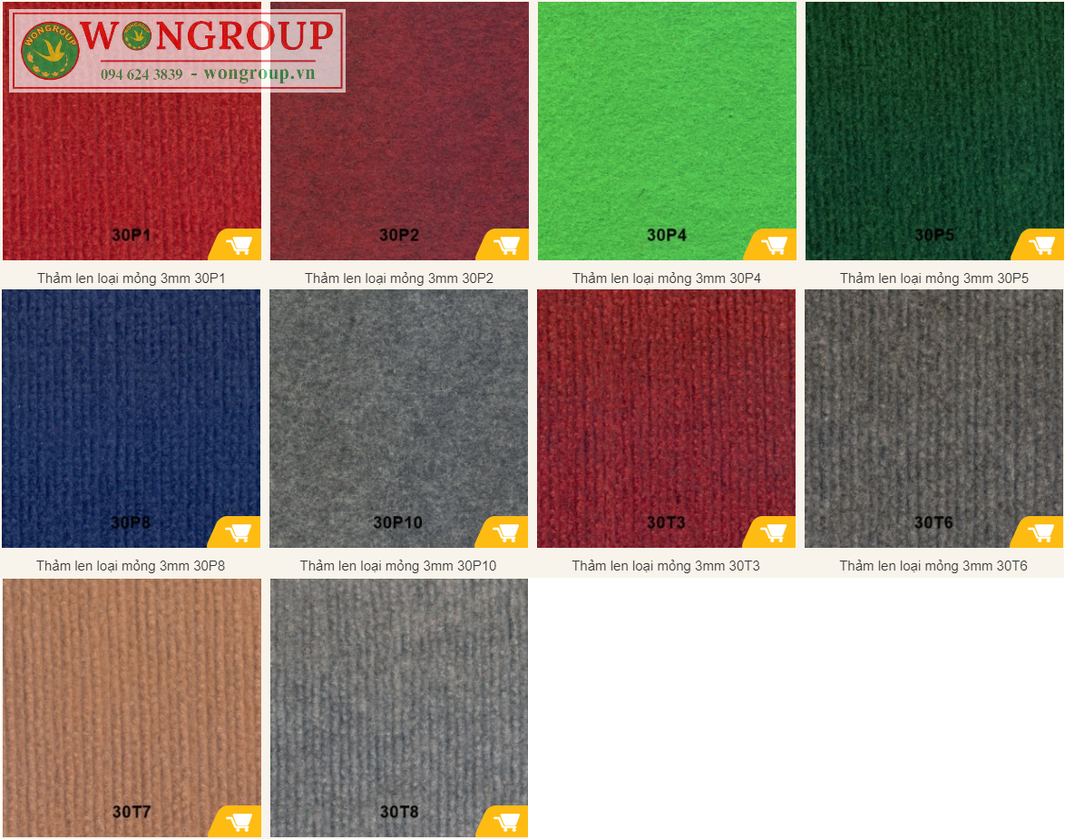Thảm len 3mm